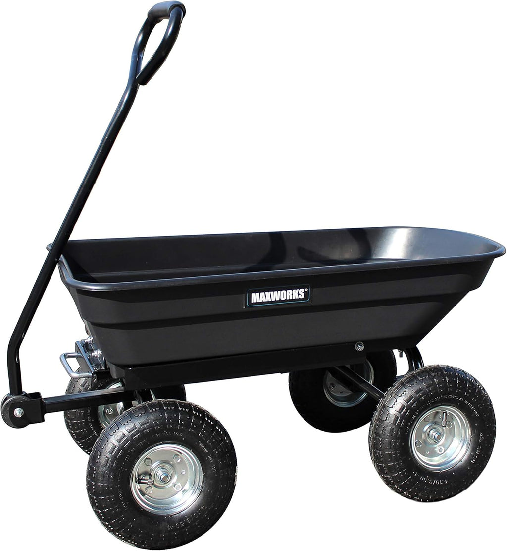 Heavy Duty Garden Dump Cart with Steel Frame and Pneumatic Wheels Z1040