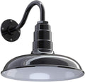 Gooseneck Barn Light with Steel Dome, 16 Gooseneck, Black Q96485