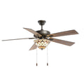 52x22 5-Blade LED Stained Glass Lighted Ceiling Fan E188038