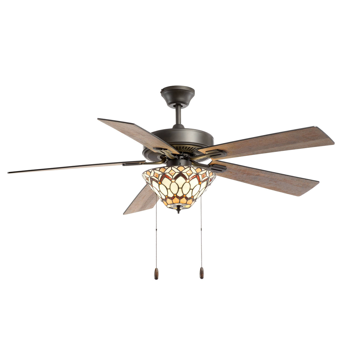 52x22 5-Blade LED Stained Glass Lighted Ceiling Fan E188038