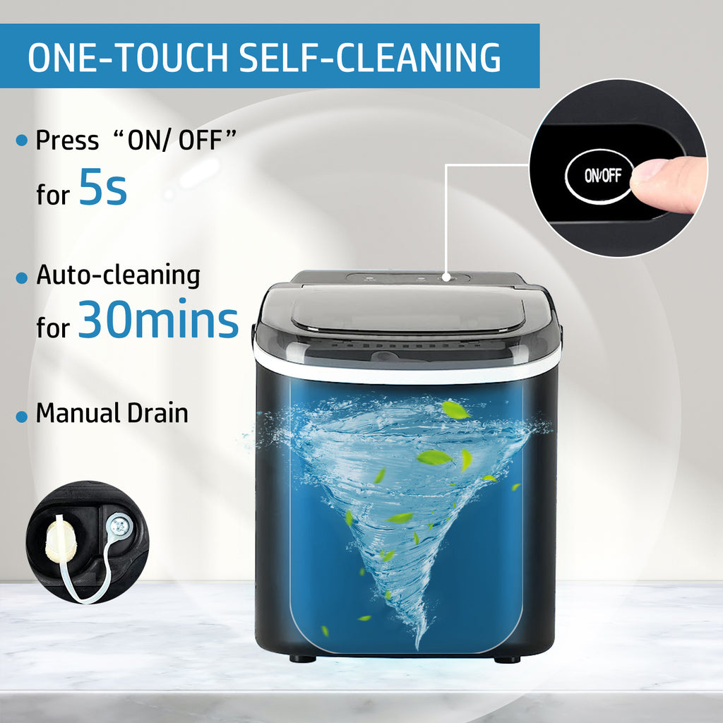 Black Countertop Ice Maker with Handle E805