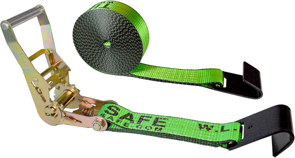 2” x 30’ Flat Hook Tie Down Ratchet Straps (Red, 6 Pack) P6229