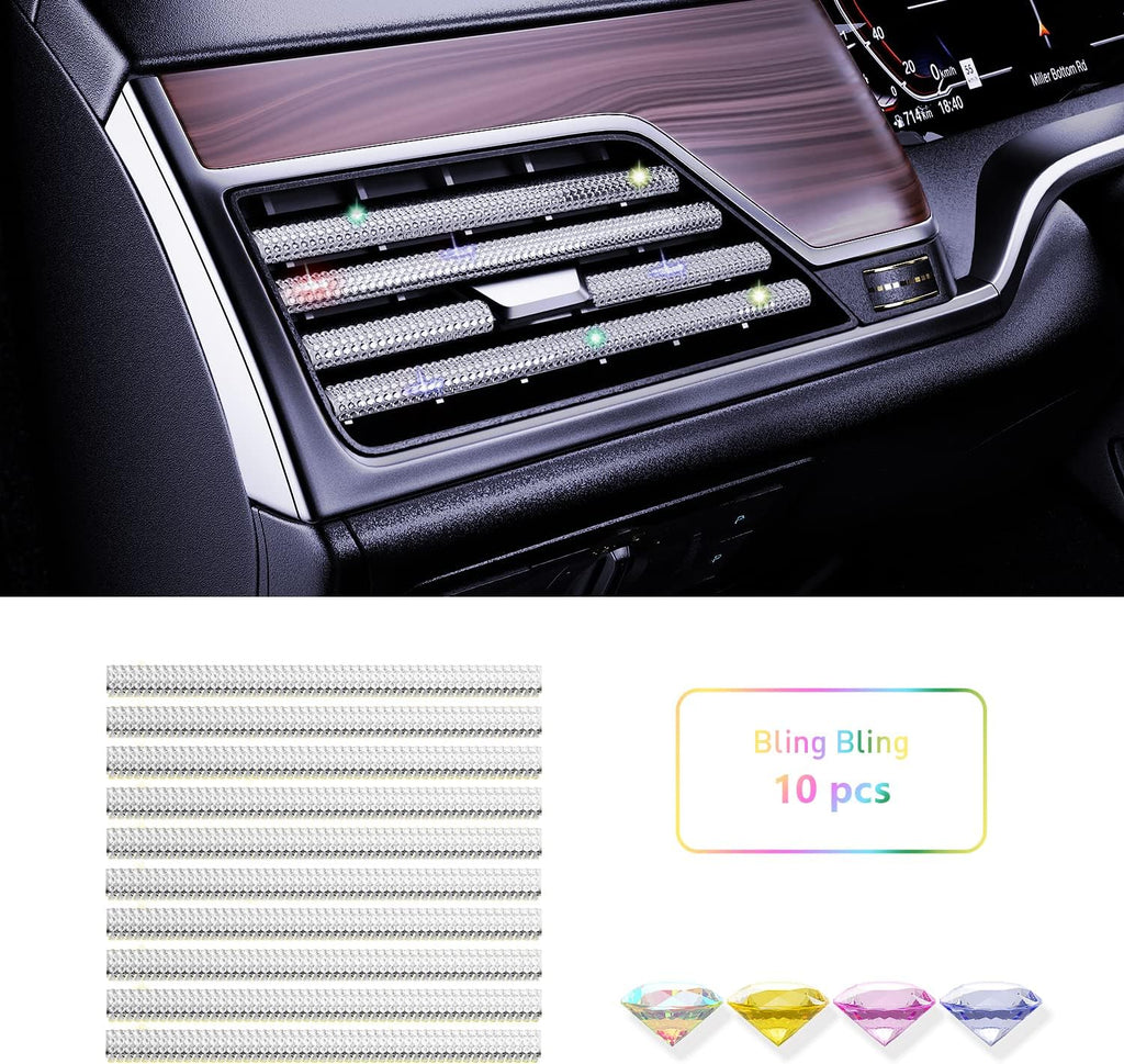Pink Car Air Vent Decoration Trim Strips, Pack of 10 Q6854