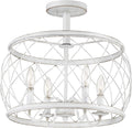 Antique White 4-Light Semi-Flush Ceiling Lighting F559