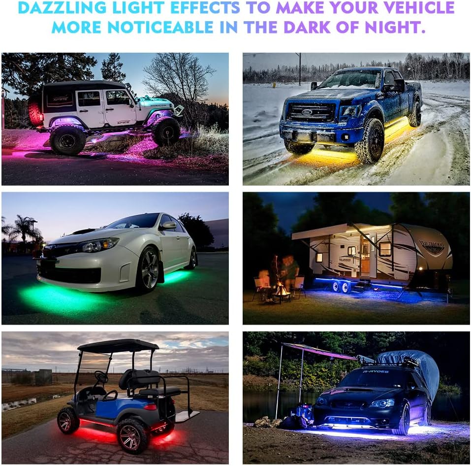 RGB LED Car Underglow Light Kit, 4 PCS, Pack of 2 G4002