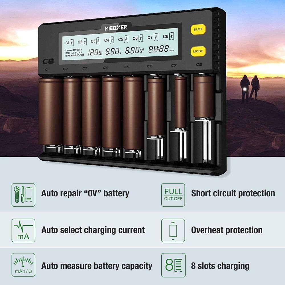 8-Bay Smart Battery Charger with LCD Display X90641
