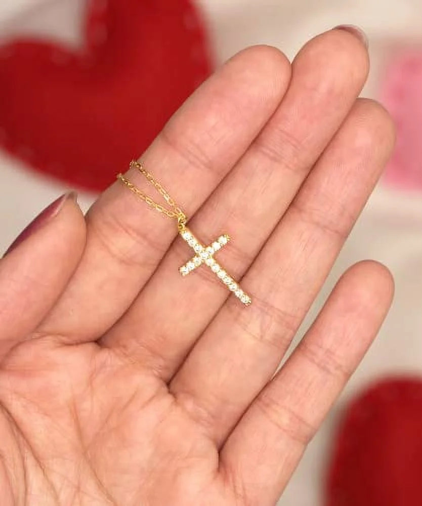 Crystal Gold Cross Necklace A52559