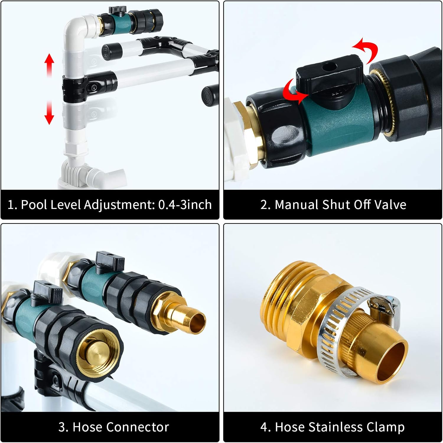 Pool Water Leveler with 3/4'' Hose Connector, Pack of 2 Q89510