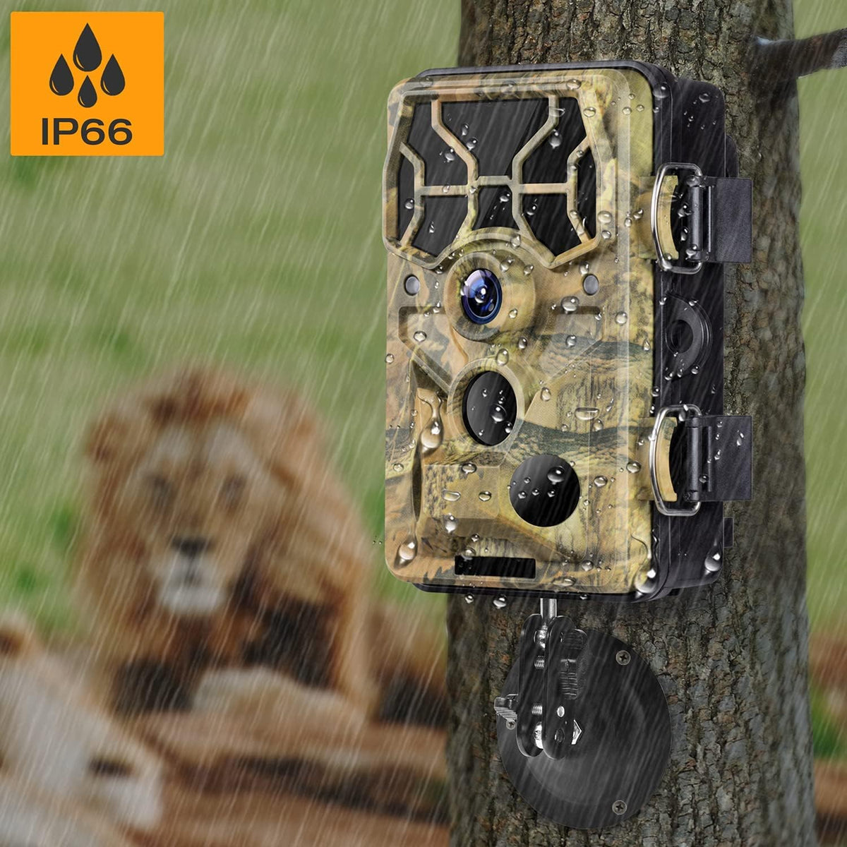WiFi Trail Camera 24MP 1296P with No Glow Night Vision 82FT, IP66 Waterproof A5300