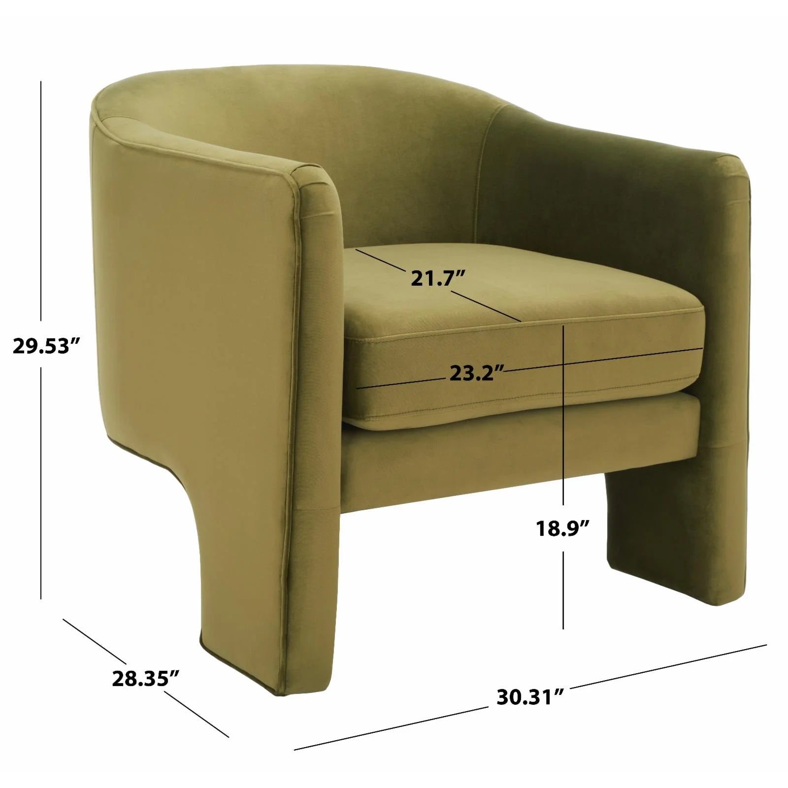 Olive Green Velvet Accent Chair Z68434