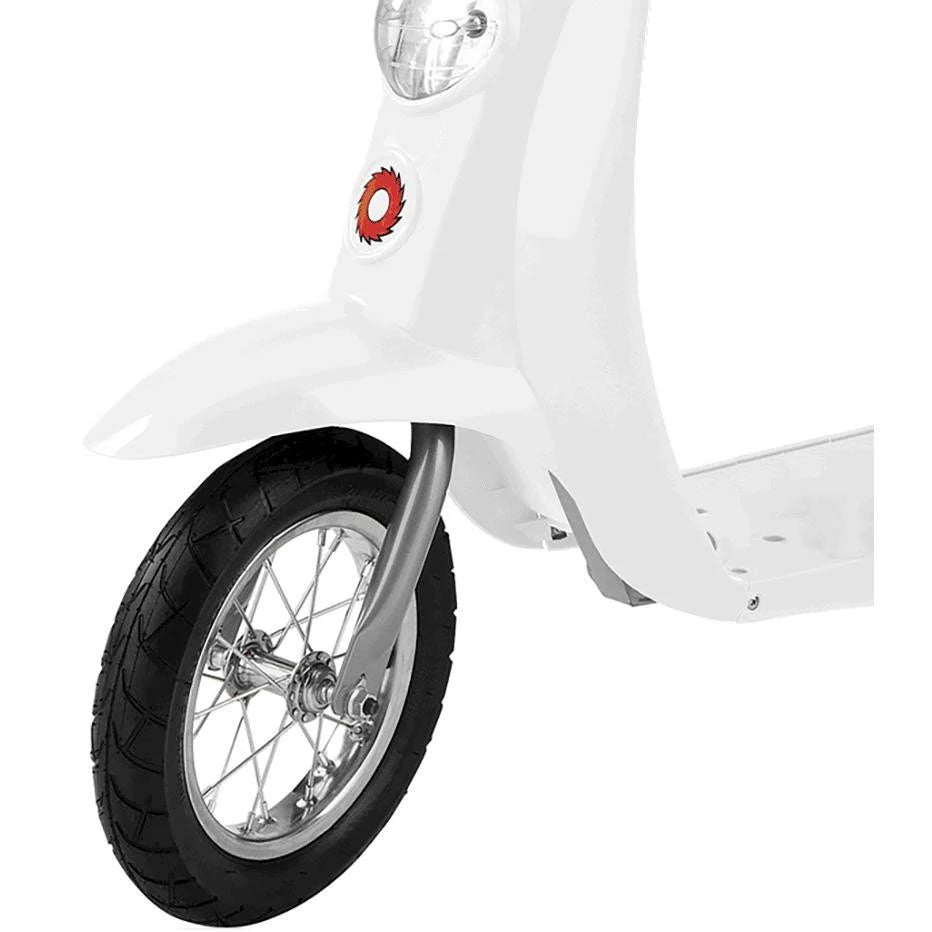 White Retro Electric Scooter with Helmet D836