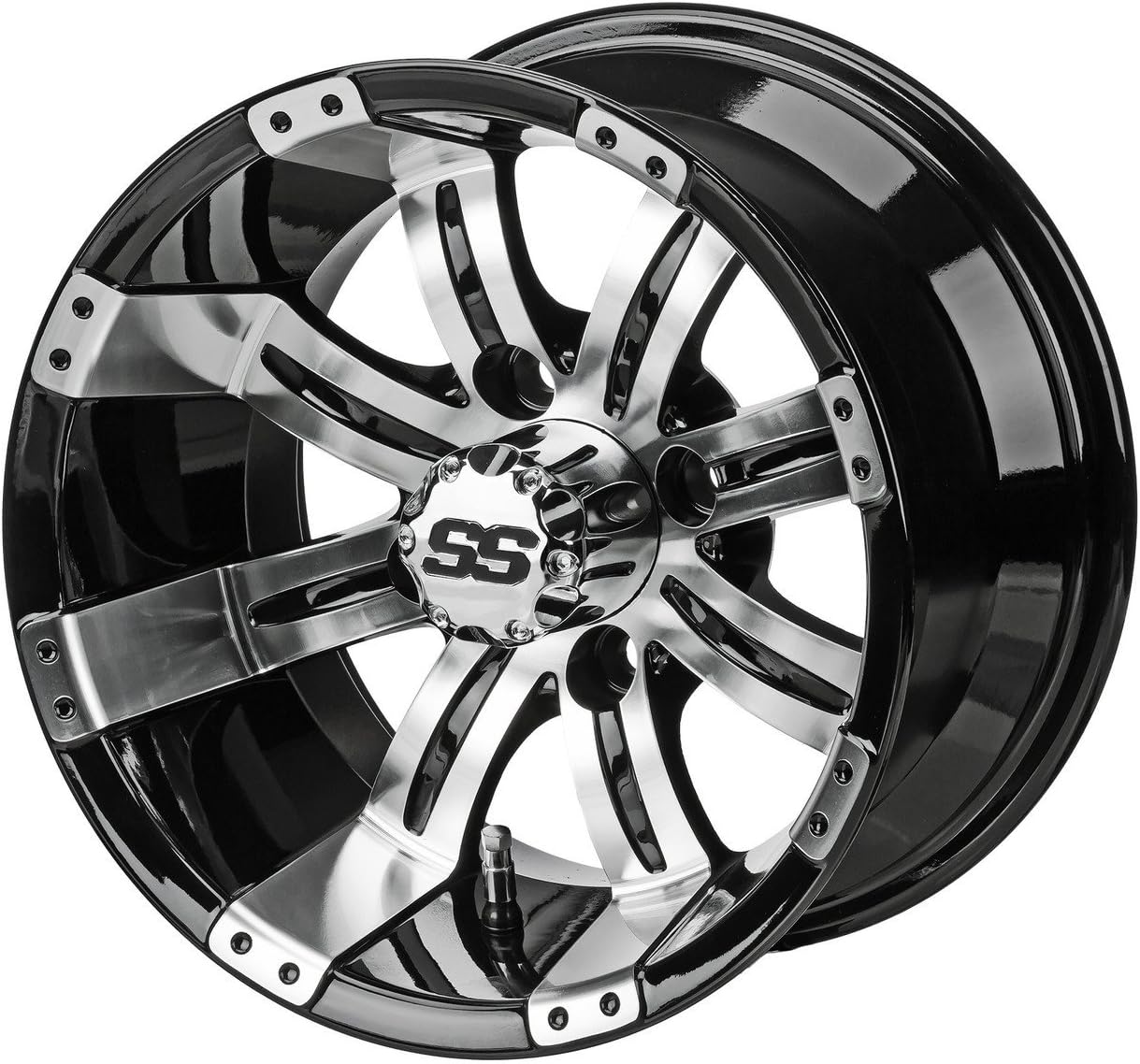 12 Tempest Machined/Black Wheels and 215/35-12 Low Profile DOT Tires Combo - Set of 4 L757210