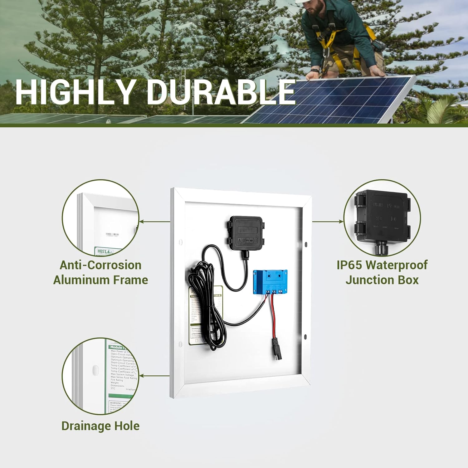20 Watt 12 Volt Monocrystalline Portable Solar Panel D711687