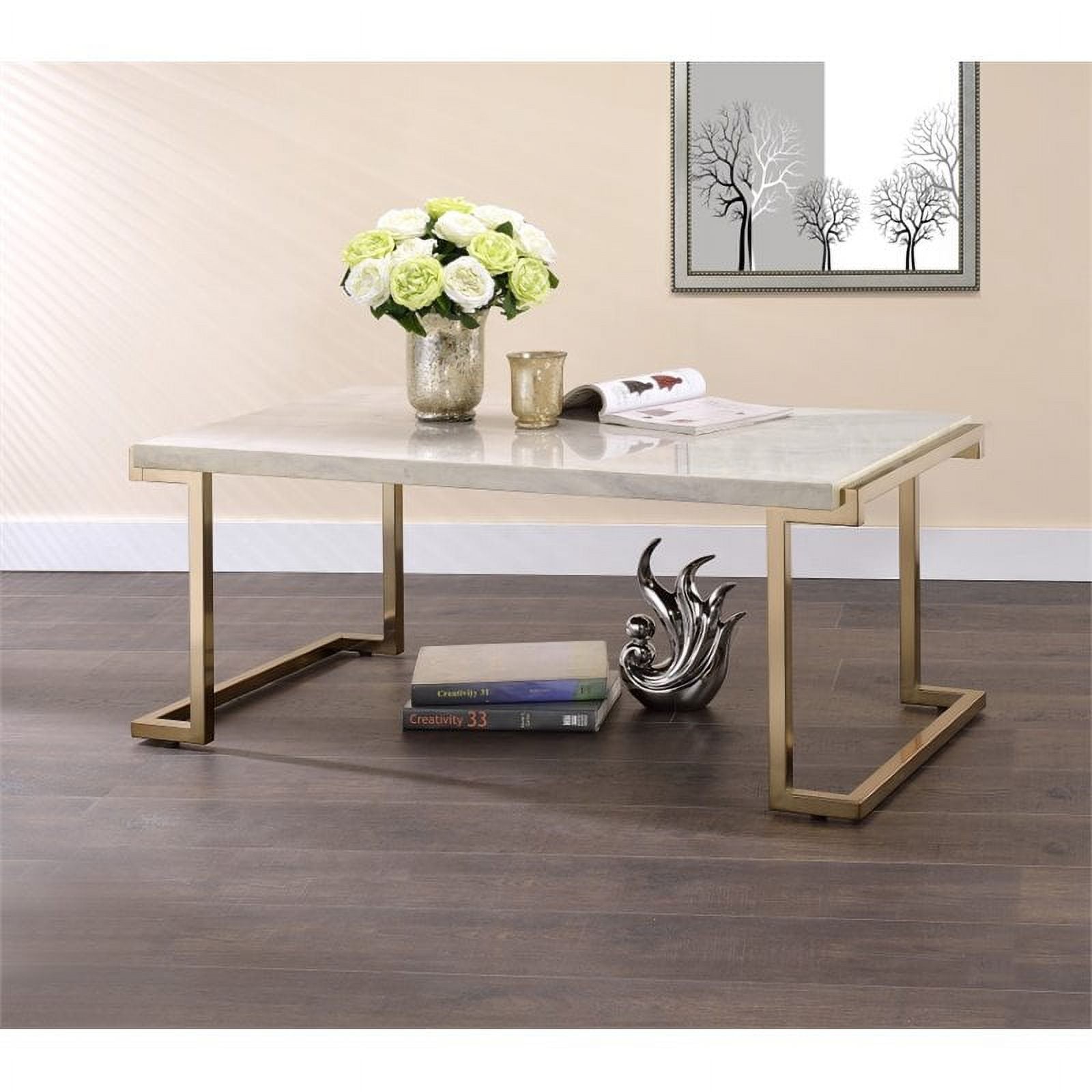 Faux Marble and Champagne Coffee Table T495069