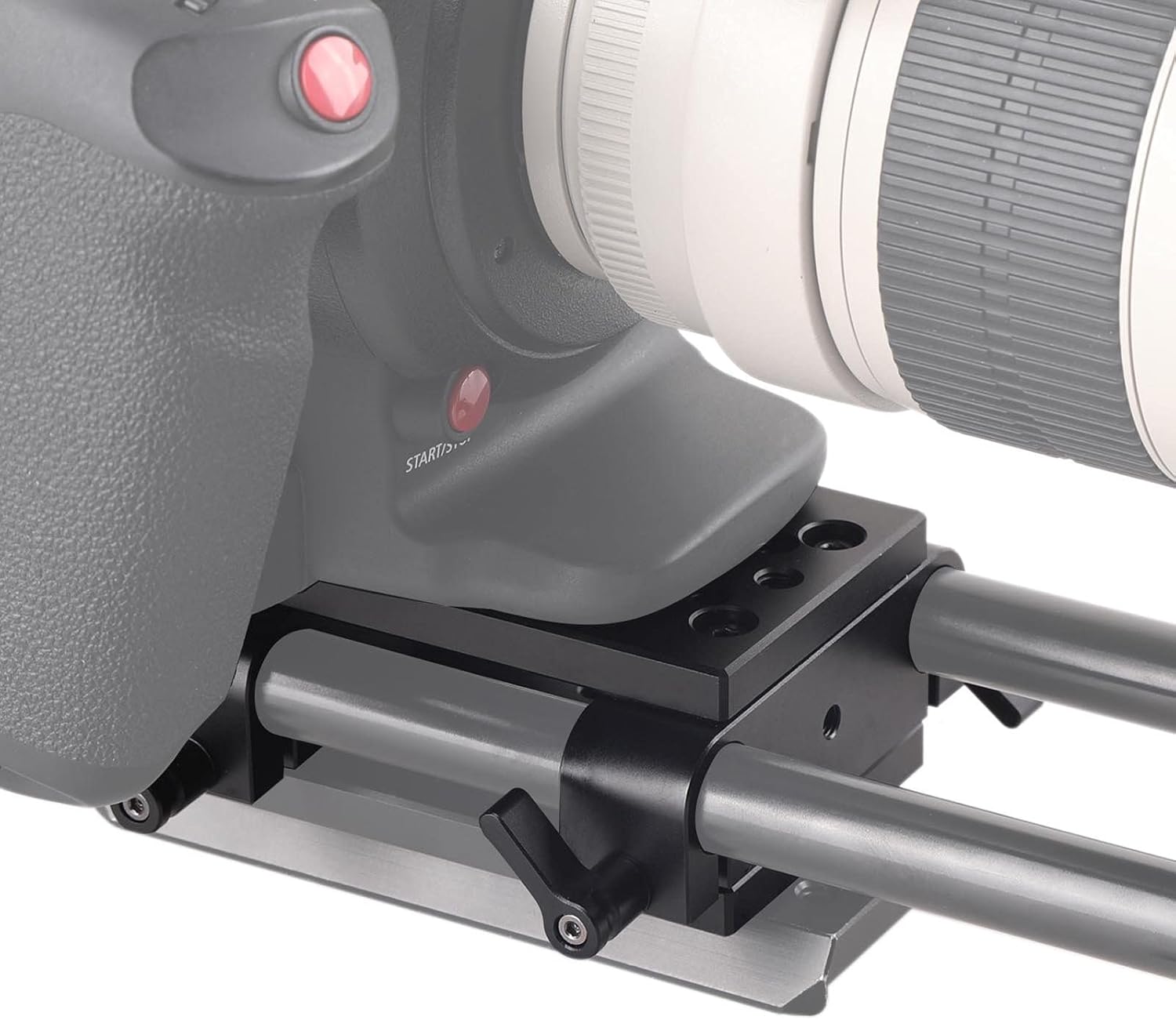 Camera Tripod Mounting Baseplate with 15mm Rod Clamp Rail Block Q405
