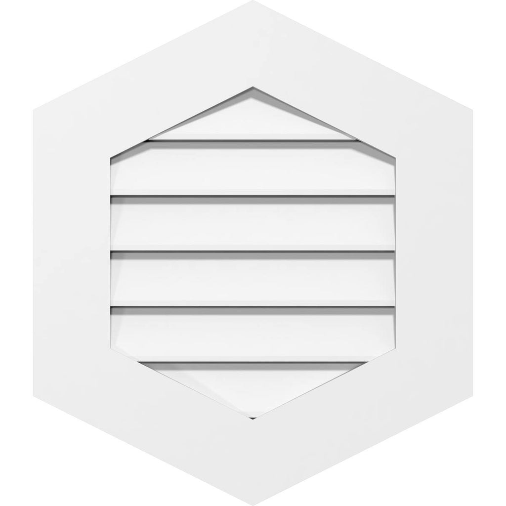 16x22W x 16x22H Vertical Peaked Surface Mount PVC Gable Vent 9/12 Pitch Z38900