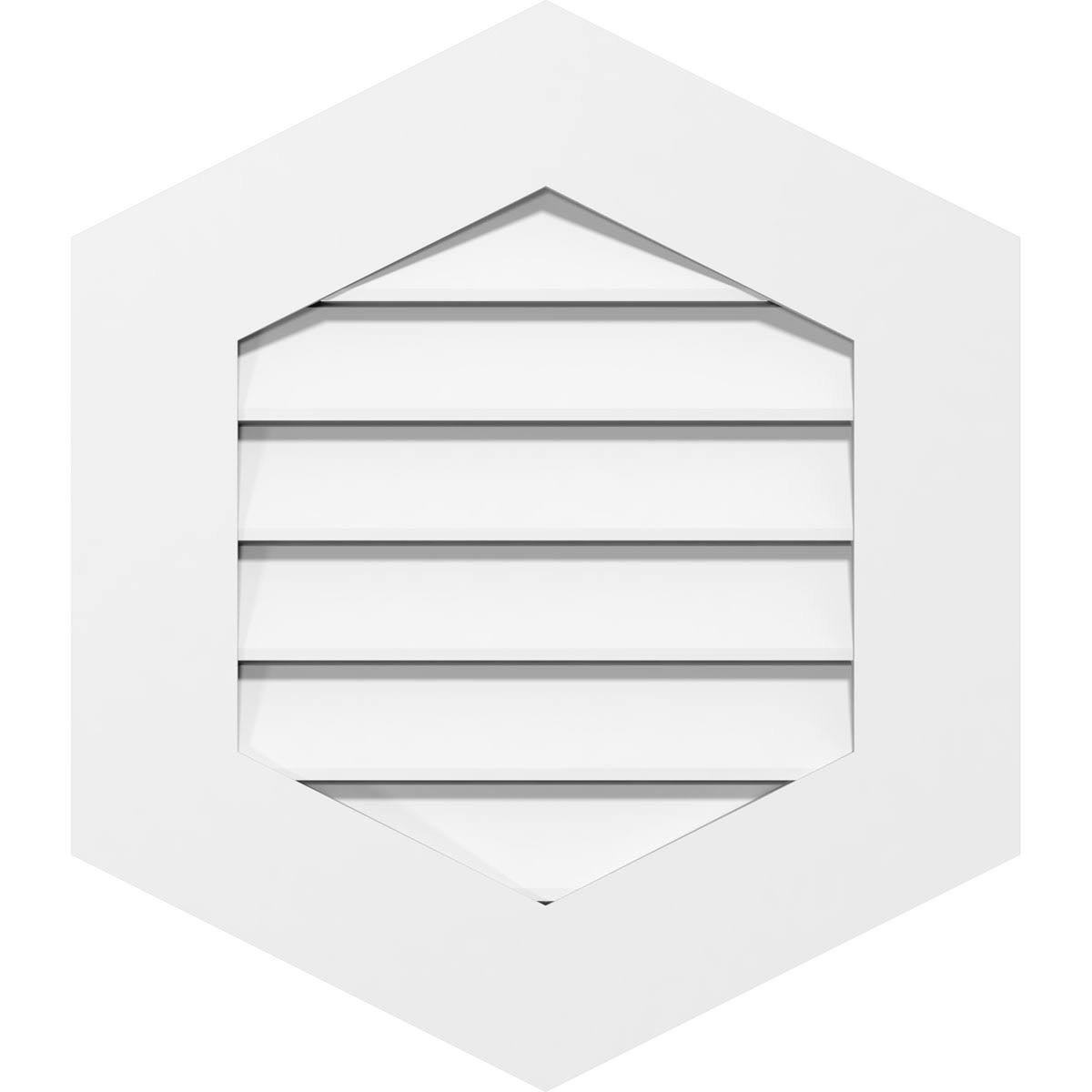 16x22W x 16x22H Vertical Peaked Surface Mount PVC Gable Vent 9/12 Pitch Z38900