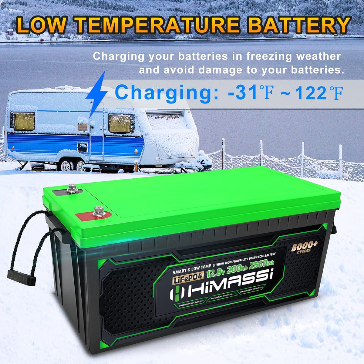 12V 400Ah Lithium Battery with 250A BMS P12662