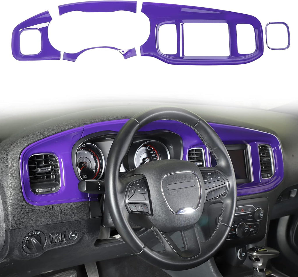ABS Carbon Fiber 5pcs Dash Board Trim for Dodge Charger C702
