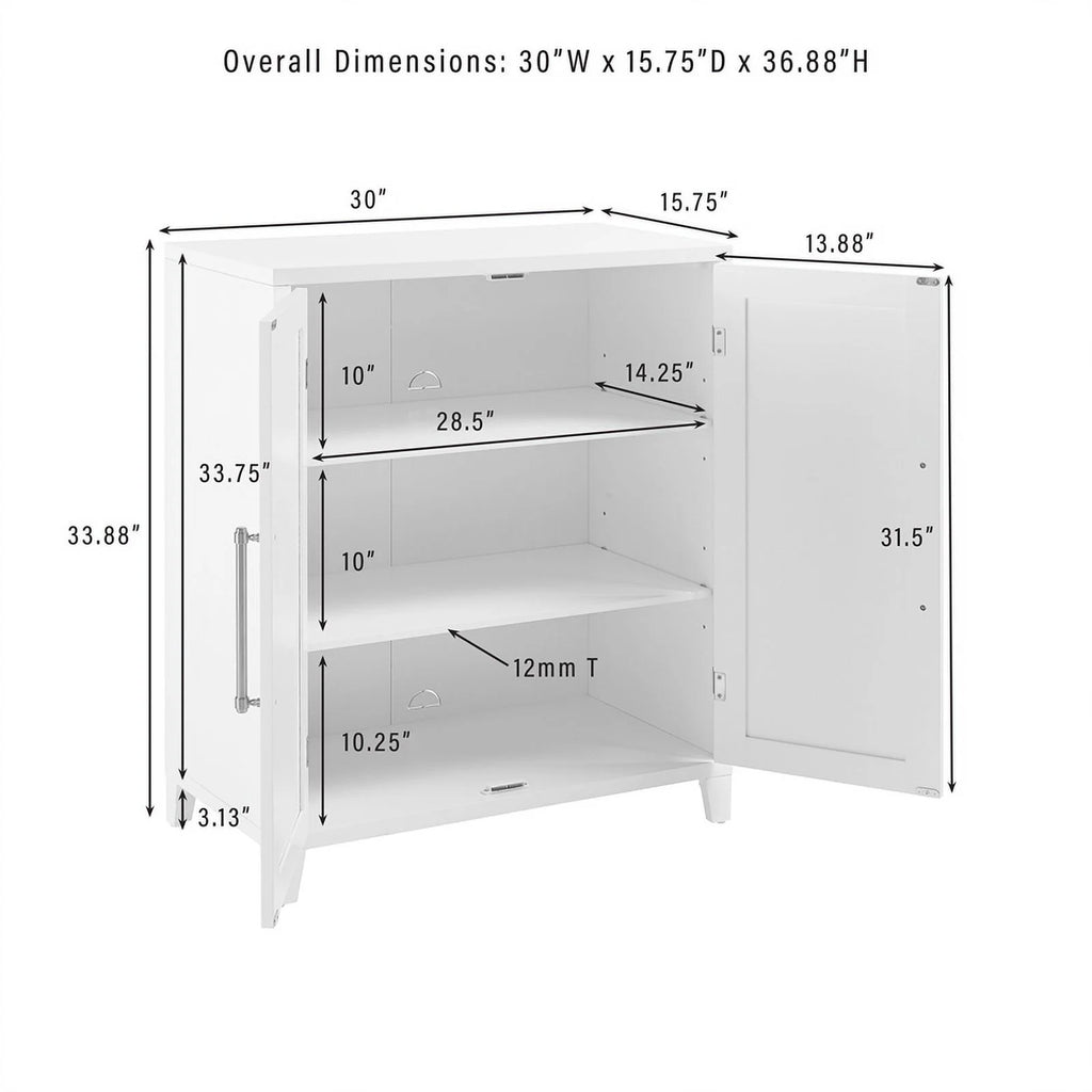 White Stackable Wood Kitchen Pantry Storage Cabinet T616