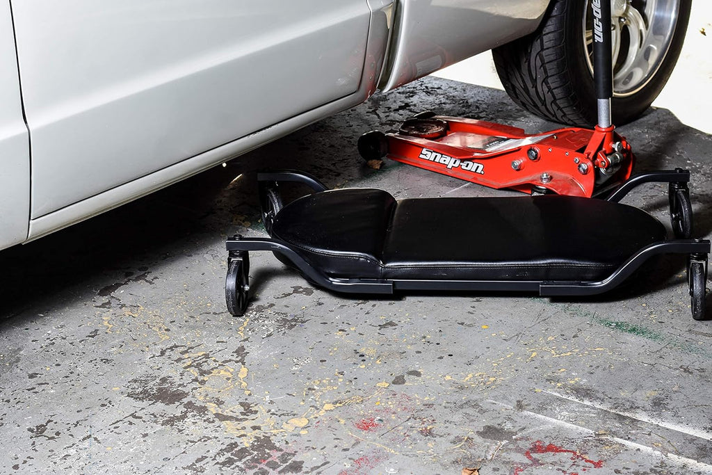 Black Low Profile Automotive Creeper with All-Terrain Casters K154