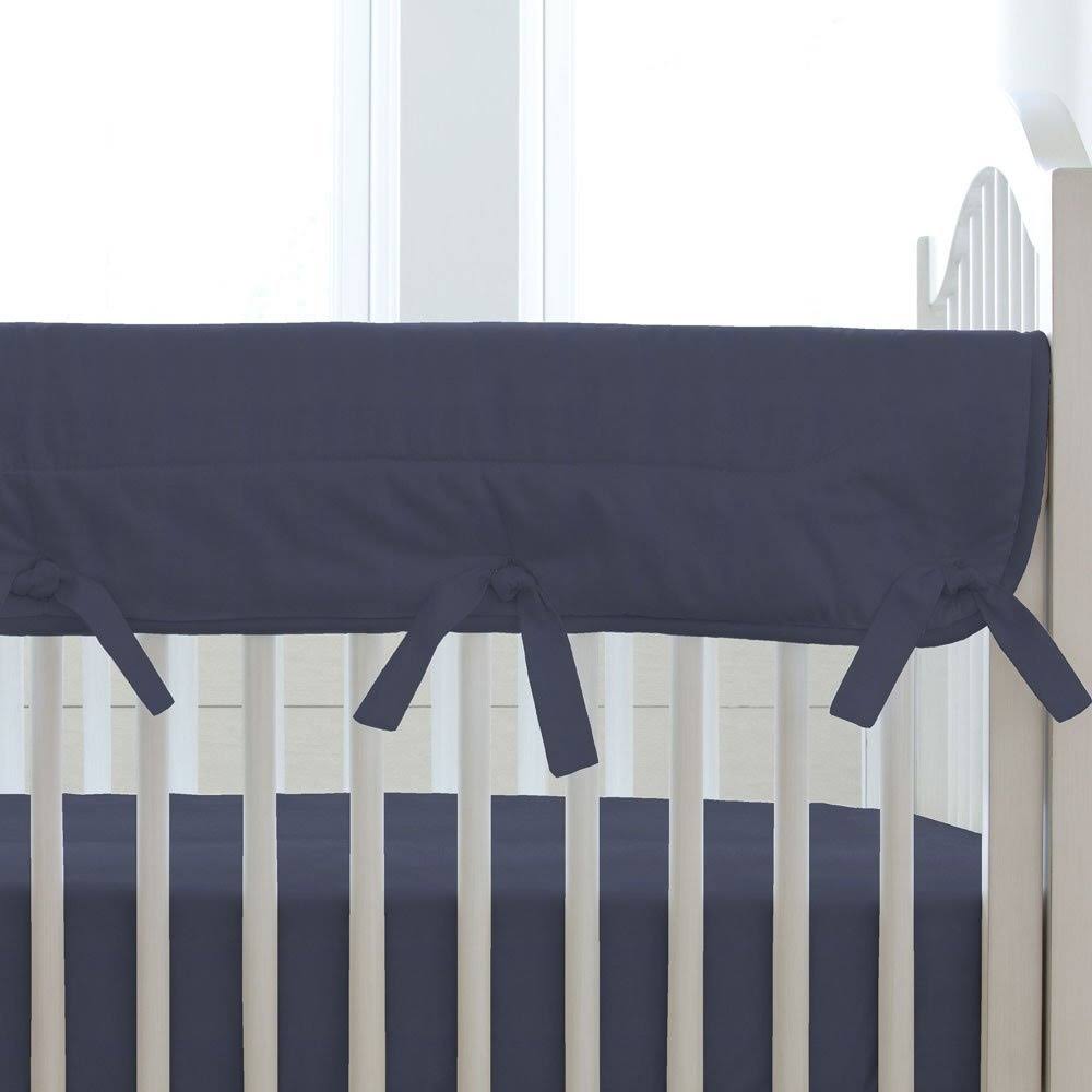 Solid Navy Crib Rail Cover E2816