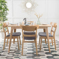 5-Piece Dark Grey and Natural Oak Dining Set G768