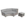 2 Piece Curved Armless Patio Sofa with Ottoman N819