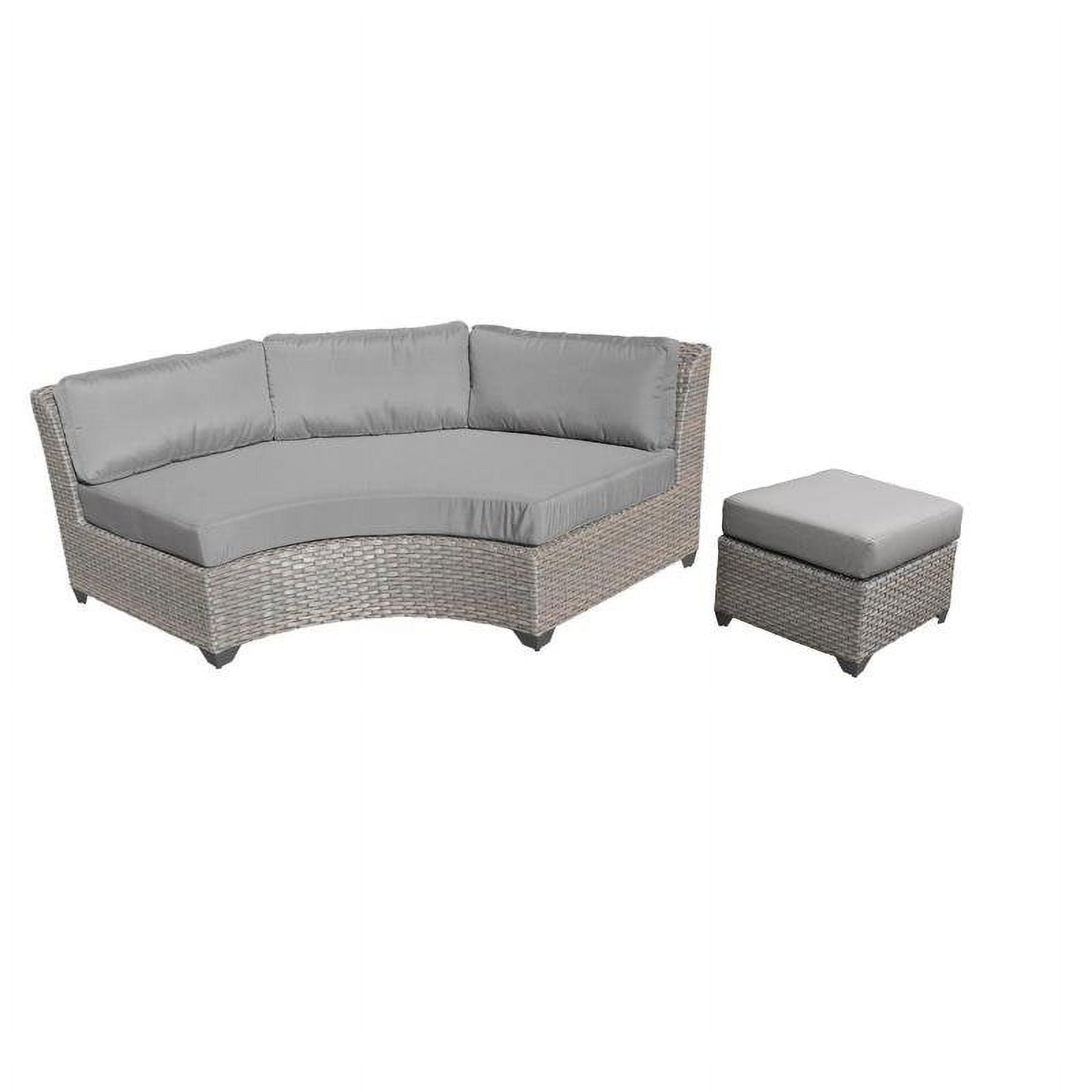 2 Piece Curved Armless Patio Sofa with Ottoman N819