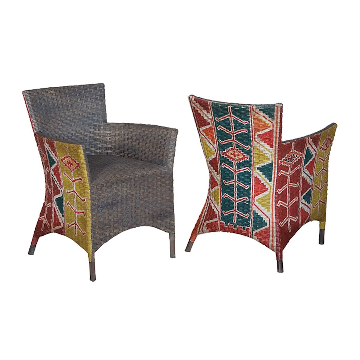 Rattan Peel Chair Set of 2 P641