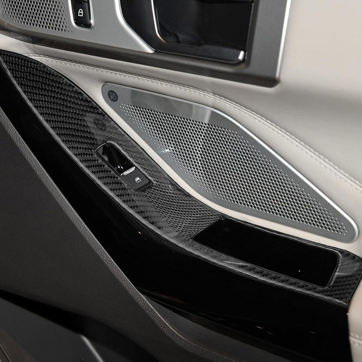 Carbon Fiber Window Lift Switch Panel Cover Trim Decal Stickers (Black) Pack of 2 V978