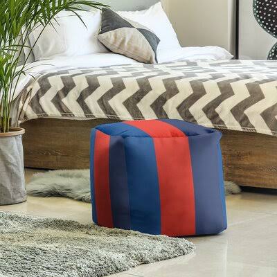 Royal Blue/Red/Navy Blue Fabric Pouf F698339