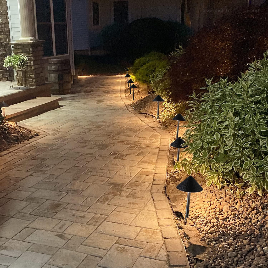 12-Pack Low Voltage LED Landscape Pathway Lights, 3W, IP65 Waterproof, Black Aluminum Housing, 3000K Warm White X47814