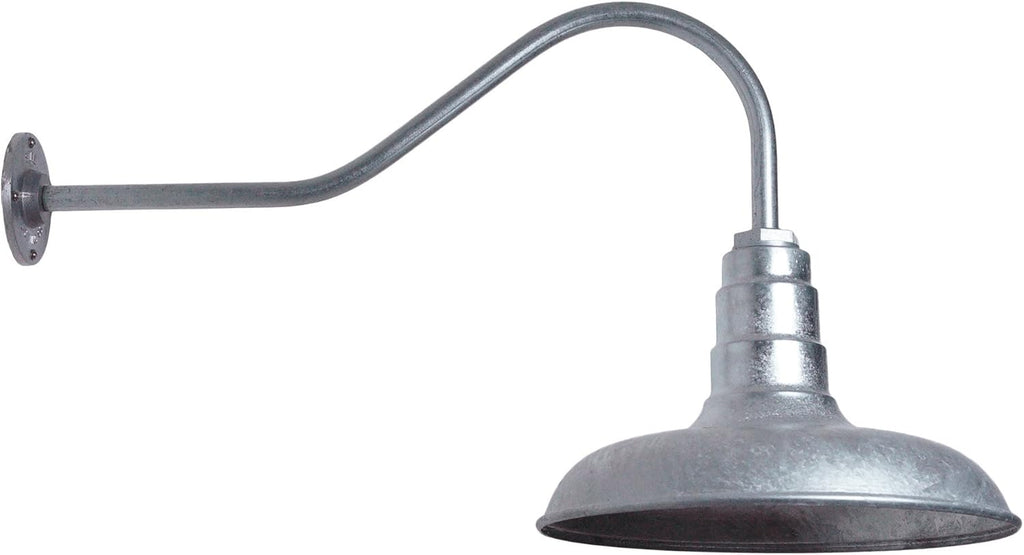 Gooseneck Barn Light with Steel Dome, 16 Gooseneck, Black Q96485