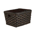 Antique Walnut Brown Wicker Storage Basket Q814