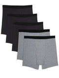 Men's Assorted Boxer Briefs, Black Grey Multi, 4XL, Pack of 5 G34504