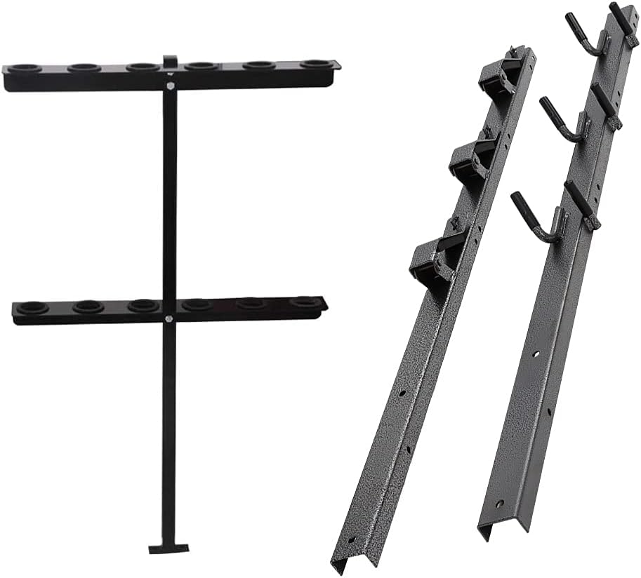 Lockable Weedeater Trimmer Rack and 6 Holes Hand Tool Rack K524222