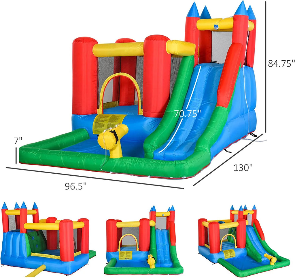 6 in 1 Inflatable Water Slide Bounce House with Air Blower T617