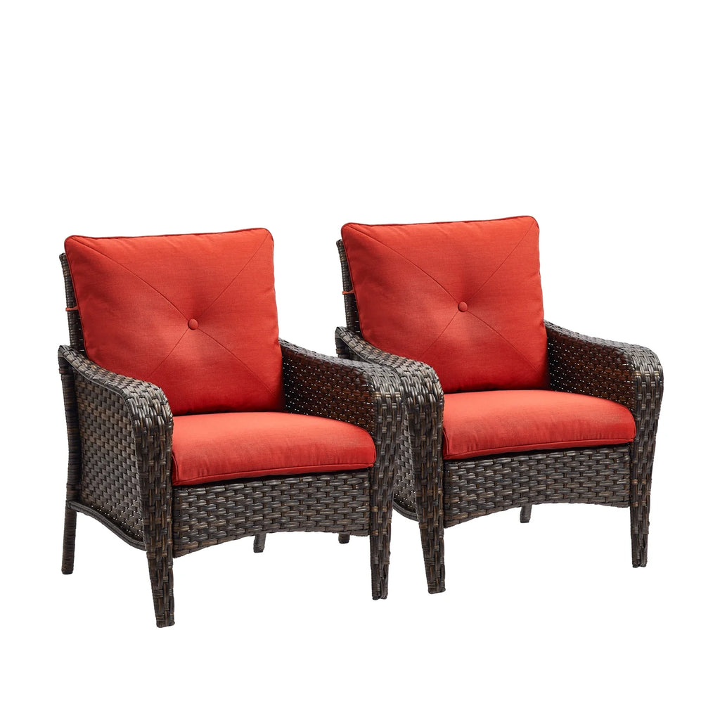 Red Cushioned Patio Chair Set of 2 C3851