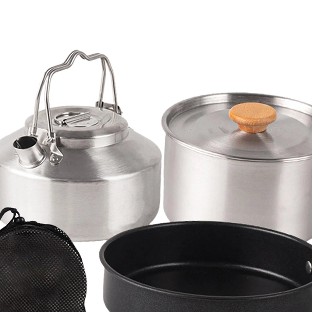 Camping Cookware Set with Saucepan and Kettle N757174