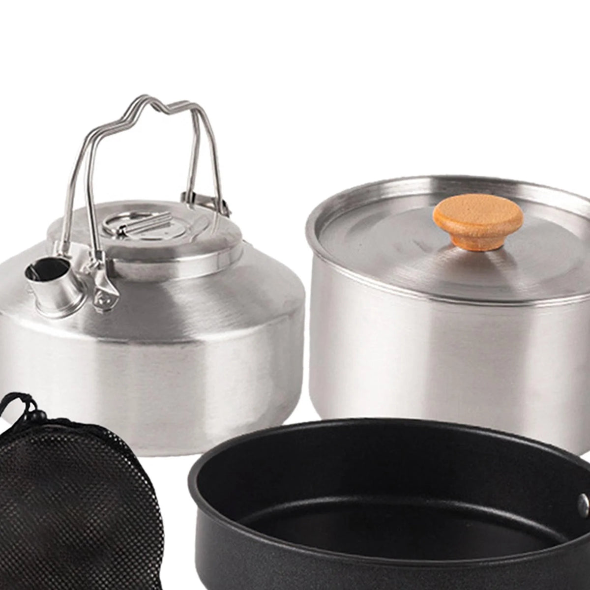 Camping Cookware Set with Saucepan and Kettle N757174