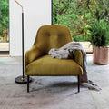 Green Velvet Armchair with Black Metal Legs S136