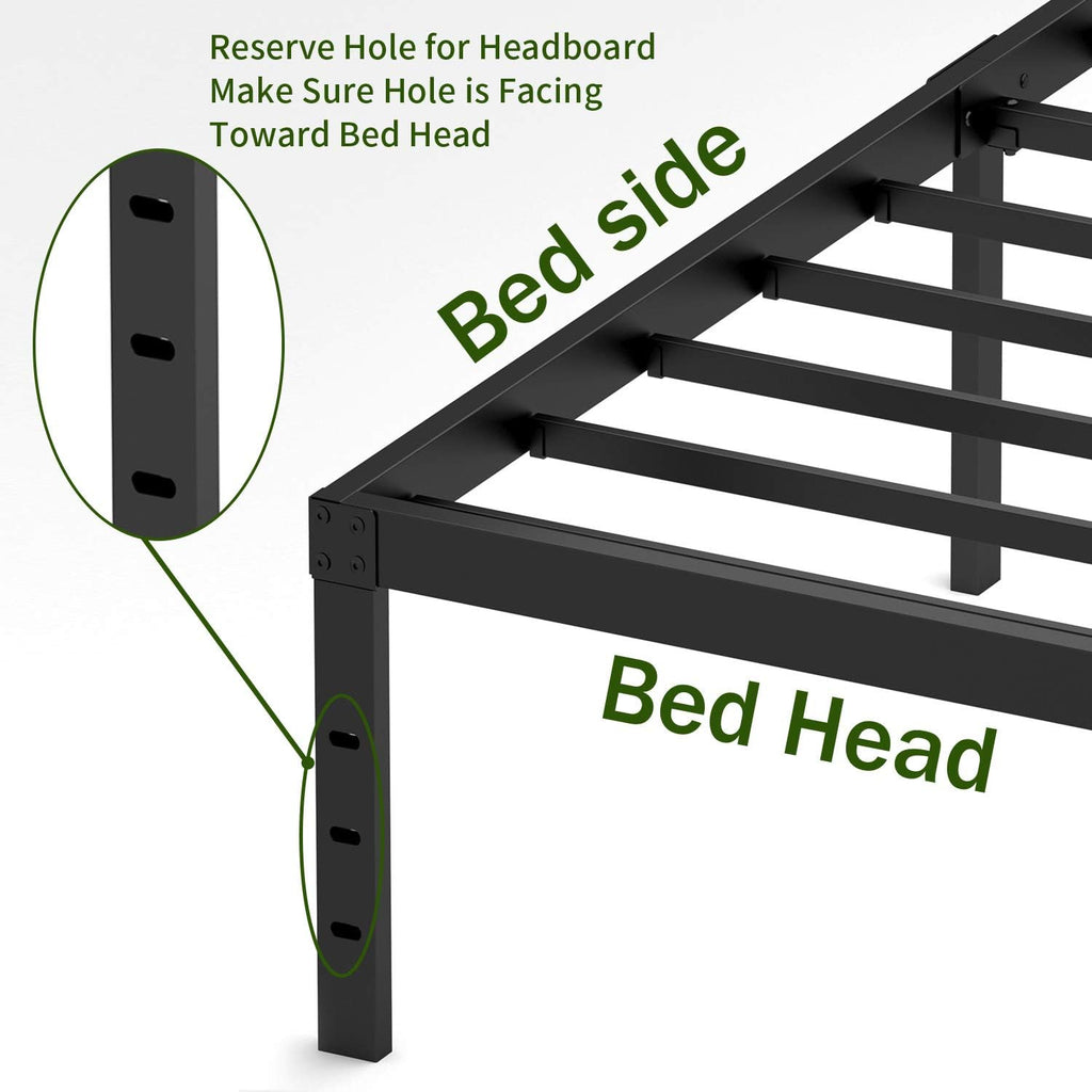 18 Inch Metal Platform Bed Frame with Steel Slats F305