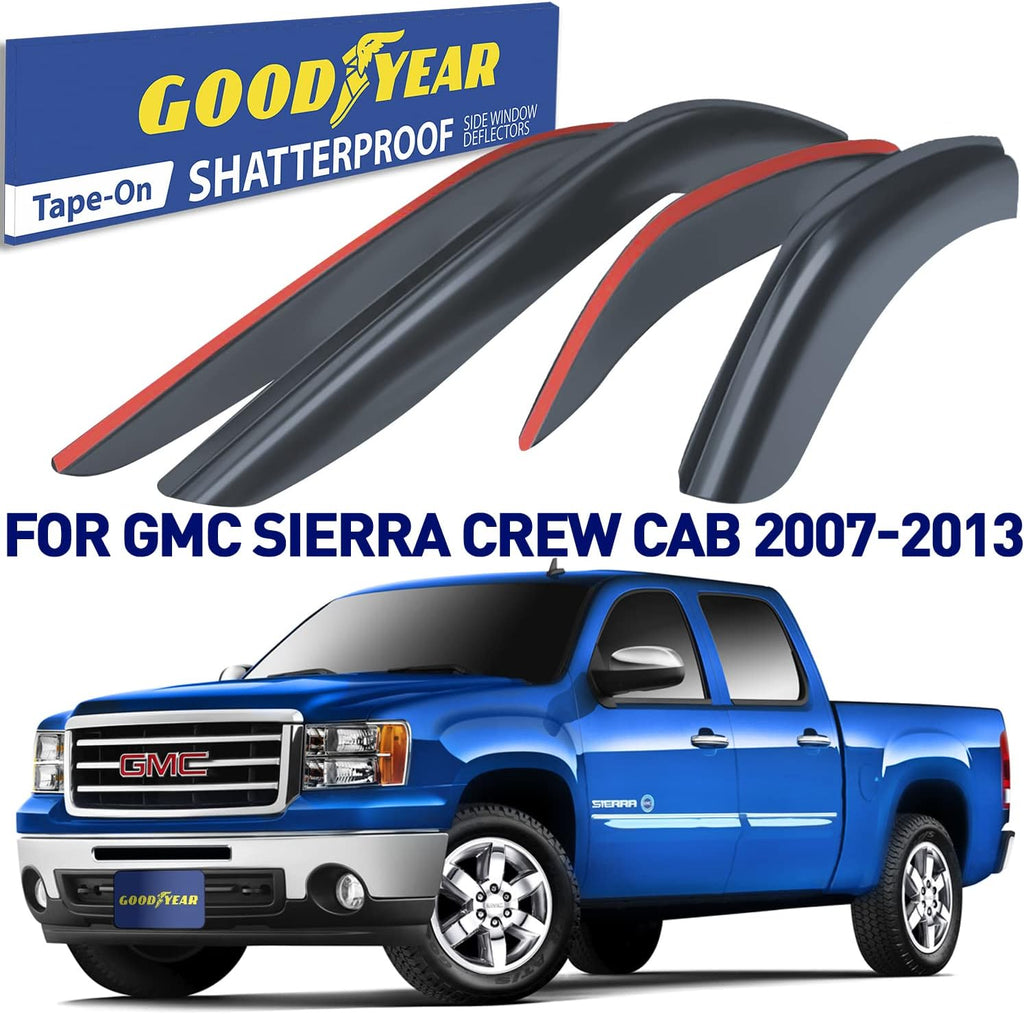 Shatterproof Tape-on Window Deflectors 4 pcs Q16393