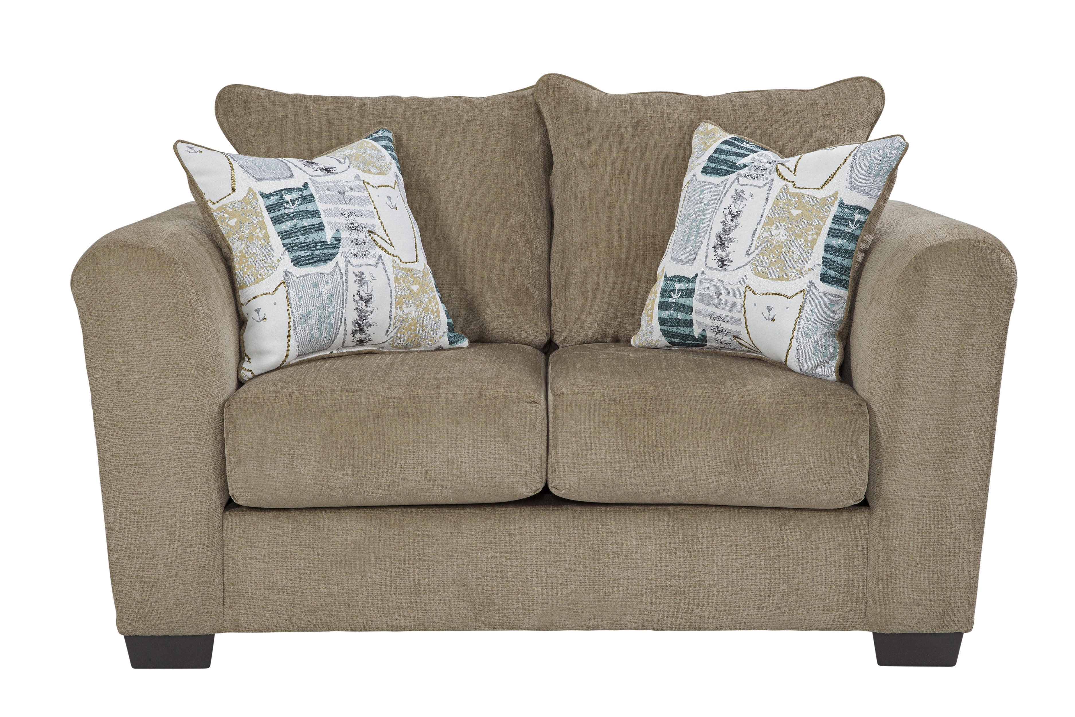 Soft Green Chenille Loveseat Q45395