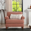 Peach Orange Velvet Armchair S6529