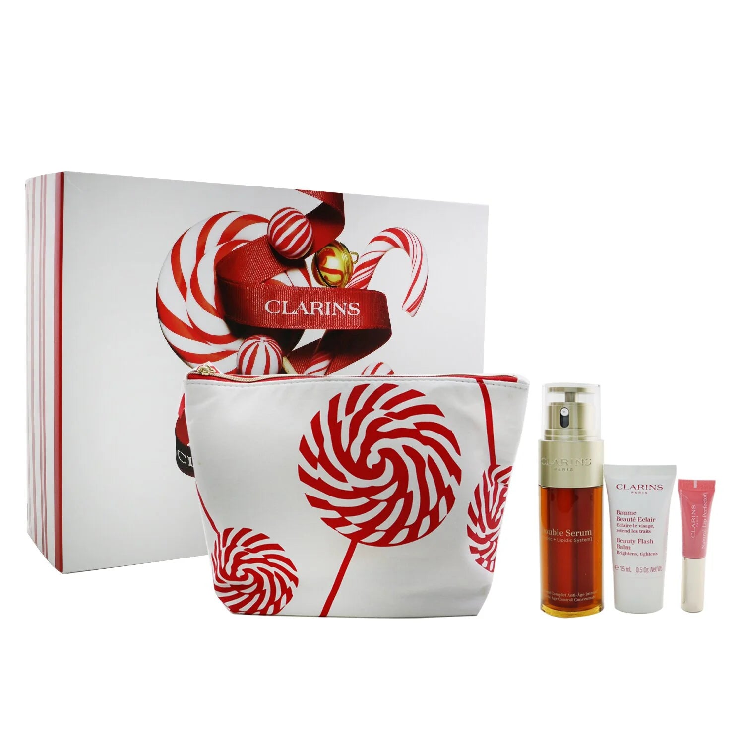 3pcs+1bag Double Serum 50ml Beauty Flash Balm 15ml Natural Lip Perfector 5ml E6274