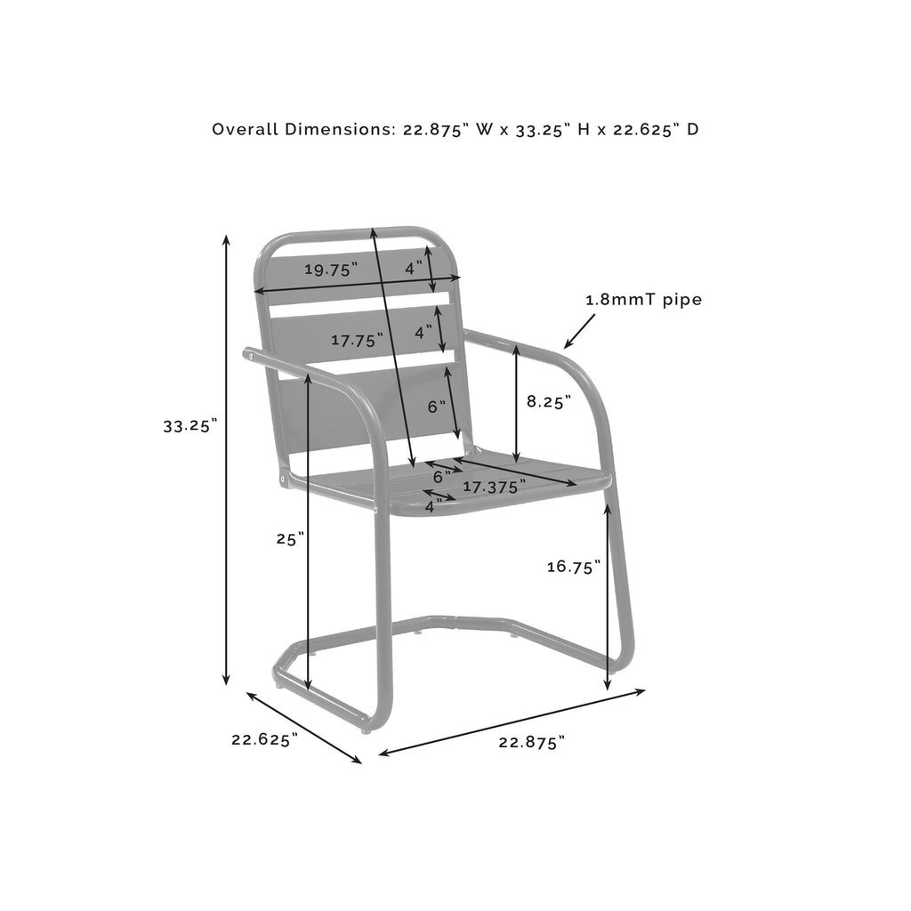 3pc Outdoor Metal Armchair Set D574