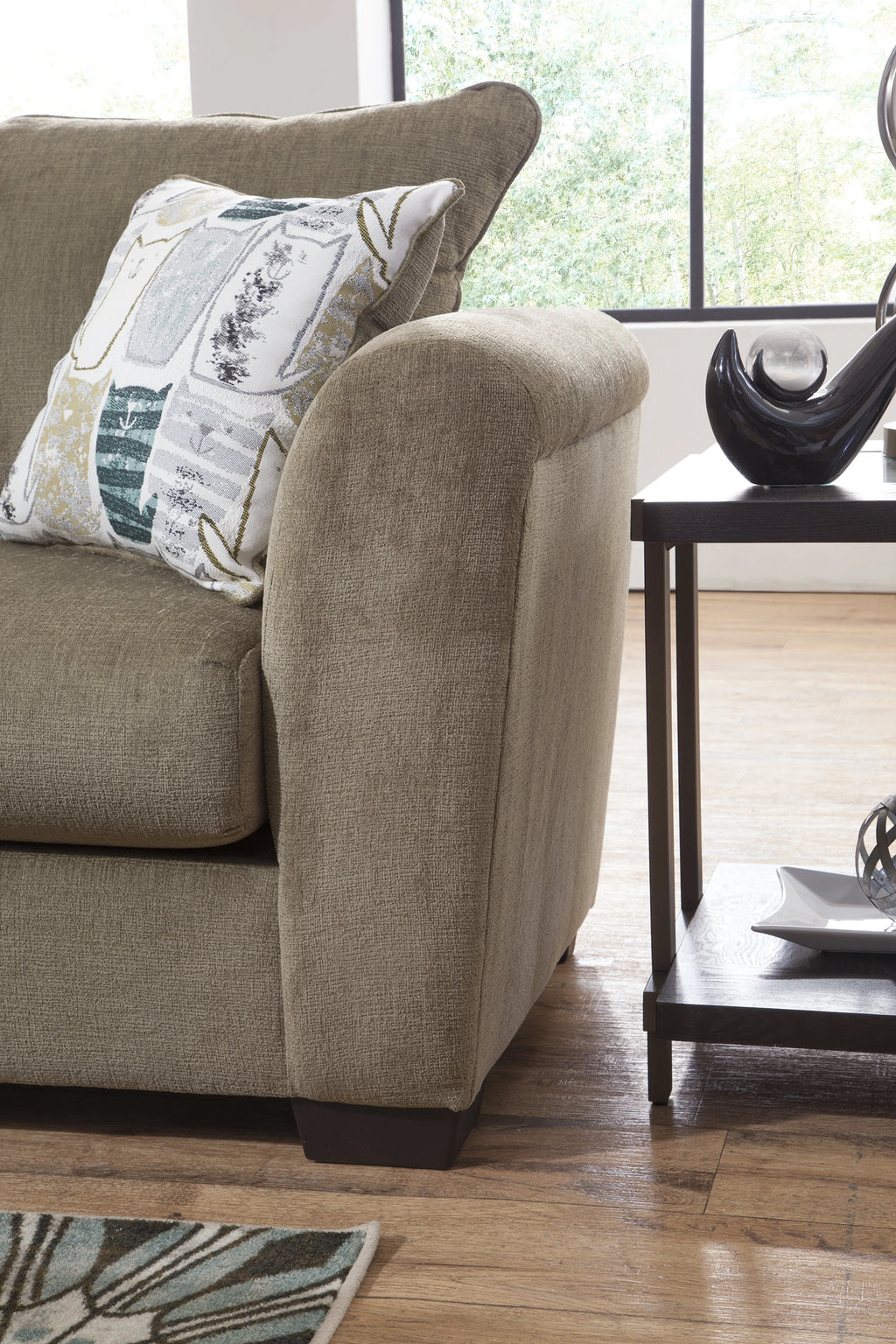 Soft Green Chenille Loveseat Q45395