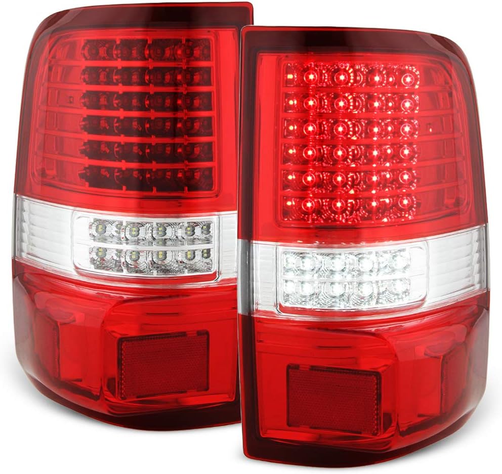 Red Clear Full LED Tail Lights for 2004-2008 Ford F150 H458